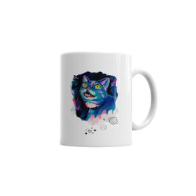 Baskı Dükkanı KB6897 Space Cat Kedi Porselen Kupa Bardak