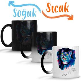 Baskı Dükkanı KB6897 Space Cat Kedi Porselen Kupa Bardak