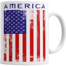 Baskı Dükkanı KB69 Amerika Bayrağı Porselen Kupa Bardak