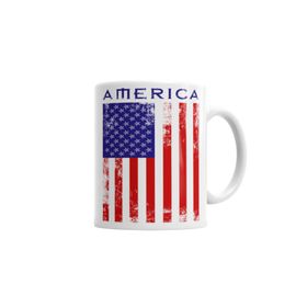 Baskı Dükkanı KB69 Amerika Bayrağı Porselen Kupa Bardak