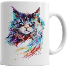 Baskı Dükkanı KB6937 Trius Animals Gato Renkli Kedi Cat Porselen Kupa Bardak