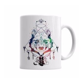 Baskı Dükkanı KB6939 Triangle Psychedelic Porselen Kupa Bardak
