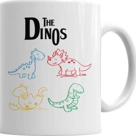 Baskı Dükkanı KB6991 The Dinos White Dinozorlar Porselen Kupa Bardak
