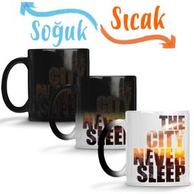 Baskı Dükkanı KB6993 The City Never Sleep Porselen Kupa Bardak