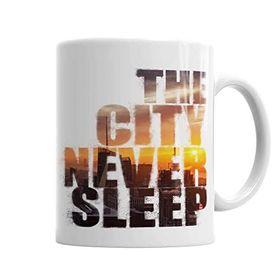 Baskı Dükkanı KB6993 The City Never Sleep Porselen Kupa Bardak