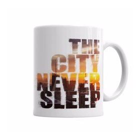 Baskı Dükkanı KB6993 The City Never Sleep Porselen Kupa Bardak
