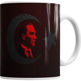 Baskı Dükkanı KB7014 Atatürk Imzalı Porselen Kupa Bardak