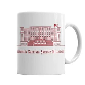 Baskı Dükkanı KB7016 Atatürk Egemenlik Kayıtsız Şartsız Milletindir Kupa Bardak