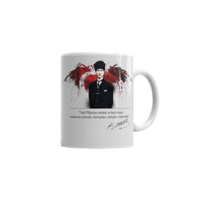 Baskı Dükkanı KB7019 Atatürk Porselen Kupa Bardak