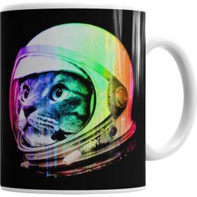 Baskı Dükkanı KB7025 Astronot Cat Kedi Porselen Kupa Bardak