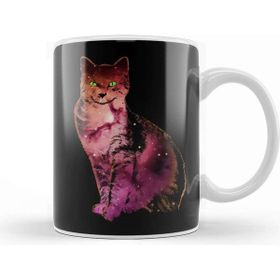 Baskı Dükkanı KB7025 Astronot Cat Kedi Porselen Kupa Bardak