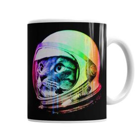 Baskı Dükkanı KB7025 Astronot Cat Kedi Porselen Kupa Bardak