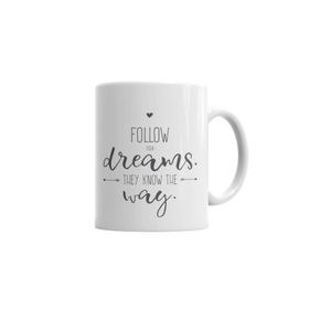Baskı Dükkanı KB7044 Znn Follow Dreams Porselen Kupa Bardak
