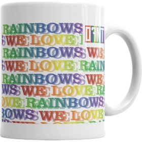 Baskı Dükkanı KB7079 We Love Rainbows Porselen Kupa Bardak