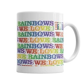 Baskı Dükkanı KB7079 We Love Rainbows Porselen Kupa Bardak