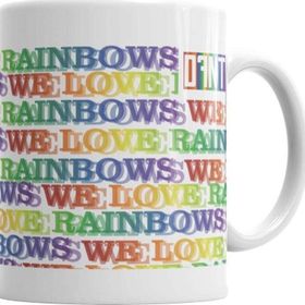 Baskı Dükkanı KB7079 We Love Rainbows Porselen Kupa Bardak