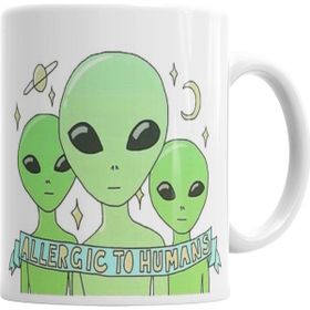 Baskı Dükkanı KB71 Allergic To Humans Porselen Kupa Bardak