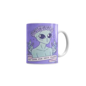 Baskı Dükkanı KB7137 Cute Alien Uzaylı Porselen Kupa Bardak