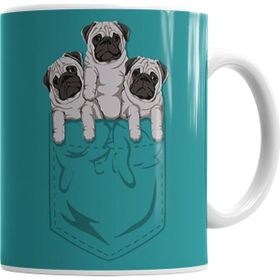 Baskı Dükkanı KB7142 Cepte Pug Porselen Kupa Bardak