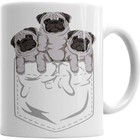 Baskı Dükkanı KB7142 Cepte Pug Porselen Kupa Bardak