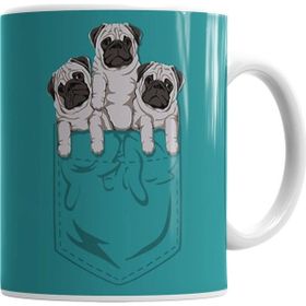 Baskı Dükkanı KB7142 Cepte Pug Porselen Kupa Bardak