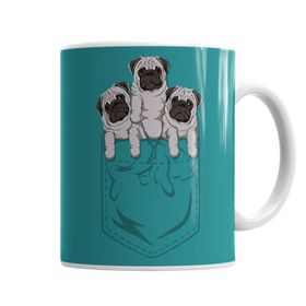 Baskı Dükkanı KB7142 Cepte Pug Porselen Kupa Bardak