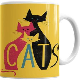 Baskı Dükkanı KB7147 Cats Kediler Porselen Kupa Bardak