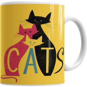 Baskı Dükkanı KB7147 Cats Kediler Porselen Kupa Bardak