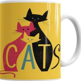 Baskı Dükkanı KB7147 Cats Kediler Porselen Kupa Bardak