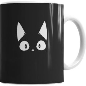 Baskı Dükkanı KB7166 Beyaz Kedi Siyah Kötü Cats Porselen Kupa Bardak