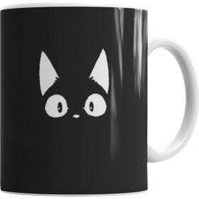 Baskı Dükkanı KB7166 Beyaz Kedi Siyah Kötü Cats Porselen Kupa Bardak