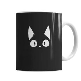 Baskı Dükkanı KB7166 Beyaz Kedi Siyah Kötü Cats Porselen Kupa Bardak