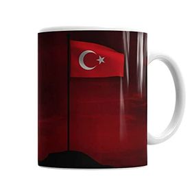 Baskı Dükkanı KB7186 Bayrakları Bayrak Yapan Üstündeki Kandır Porselen Kupa Bardak