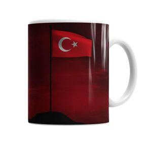 Baskı Dükkanı KB7186 Bayrakları Bayrak Yapan Üstündeki Kandır Porselen Kupa Bardak