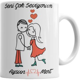 Baskı Dükkanı KB7209 Kişiye Özel Aşkına Sevgiline Biz Hiç Ayrılmayalım Kupa Bardak