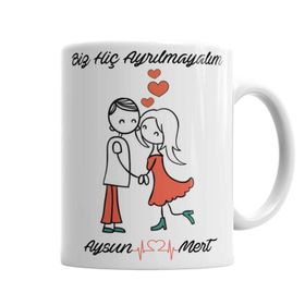 Baskı Dükkanı KB7209 Kişiye Özel Aşkına Sevgiline Biz Hiç Ayrılmayalım Kupa Bardak