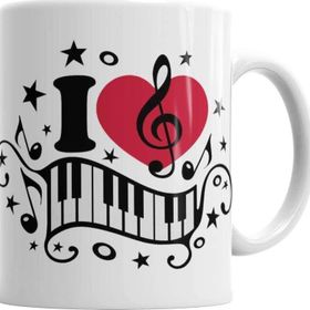 Baskı Dükkanı KB7239 I Lowe Muzic Müzik Porselen Kupa Bardak