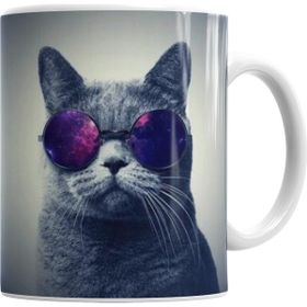 Baskı Dükkanı KB7262 Gözlüklü Kedi Cats Porselen Kupa Bardak