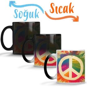 Baskı Dükkanı KB7301 Peace Porselen Kupa Bardak