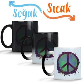 Baskı Dükkanı KB7301 Peace Porselen Kupa Bardak