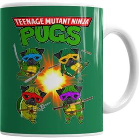 Baskı Dükkanı KB7319 Ninja Pugs Porselen Kupa Bardak