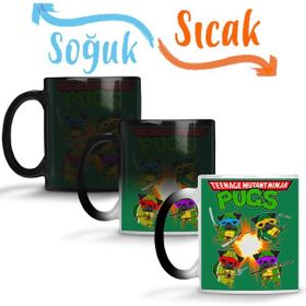Baskı Dükkanı KB7319 Ninja Pugs Porselen Kupa Bardak