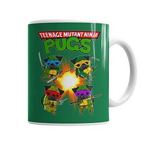 Baskı Dükkanı KB7319 Ninja Pugs Porselen Kupa Bardak