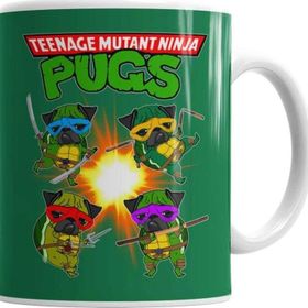 Baskı Dükkanı KB7319 Ninja Pugs Porselen Kupa Bardak
