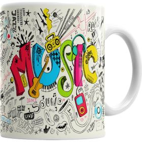 Baskı Dükkanı KB7334 Müzik Porselen Kupa Bardak