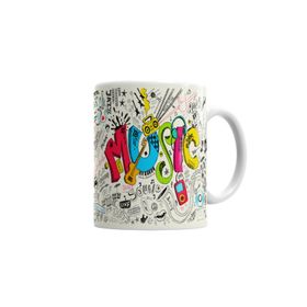 Baskı Dükkanı KB7334 Müzik Porselen Kupa Bardak