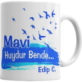 Baskı Dükkanı KB7352 Edip C Mavi Huydur Bende Edip C Porselen Kupa Bardak