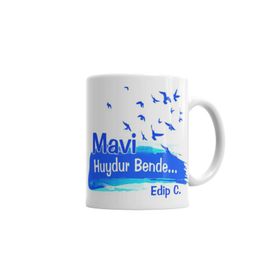 Baskı Dükkanı KB7352 Edip C Mavi Huydur Bende Edip C Porselen Kupa Bardak