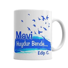 Baskı Dükkanı KB7352 Edip C Mavi Huydur Bende Edip C Porselen Kupa Bardak