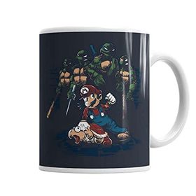 Baskı Dükkanı KB7357 Mario X Tartarugas Porselen Kupa Bardak